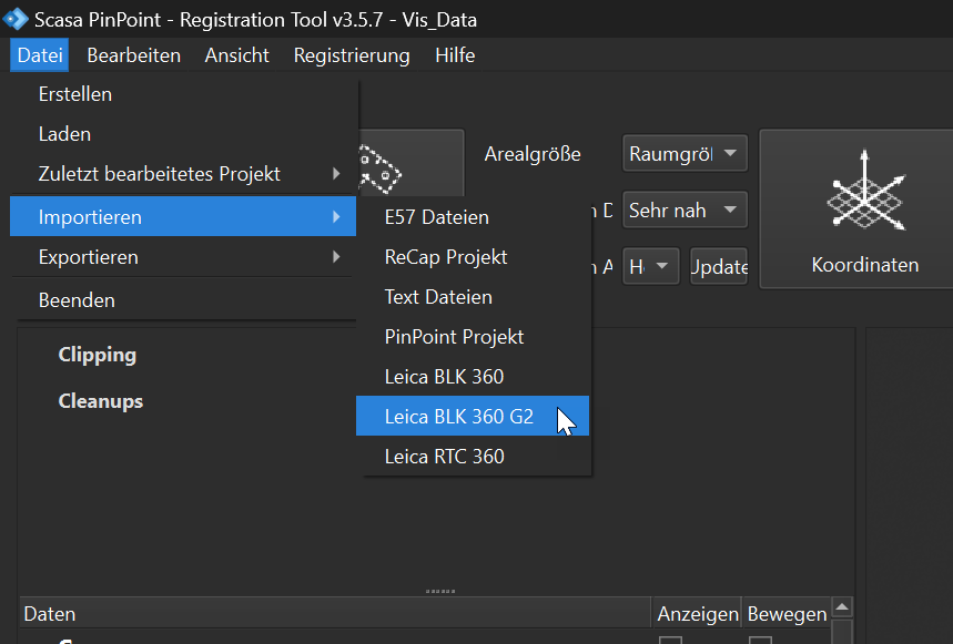 PinPoint Import Optionen Scanner2GO.png